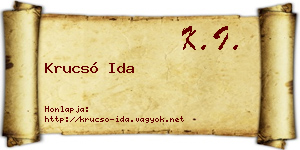 Krucsó Ida névjegykártya